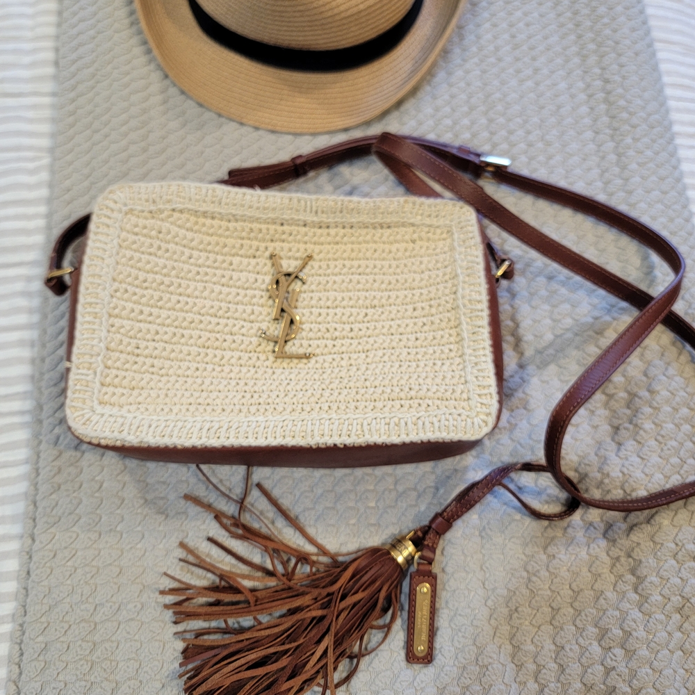 Yves Saint Laurent Beige and Brown Crossbody Bag